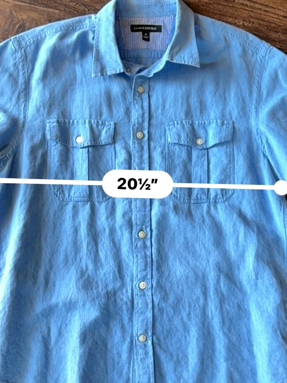 Banana Republic Sky Blue Short Sleeve Button-Down Shirt